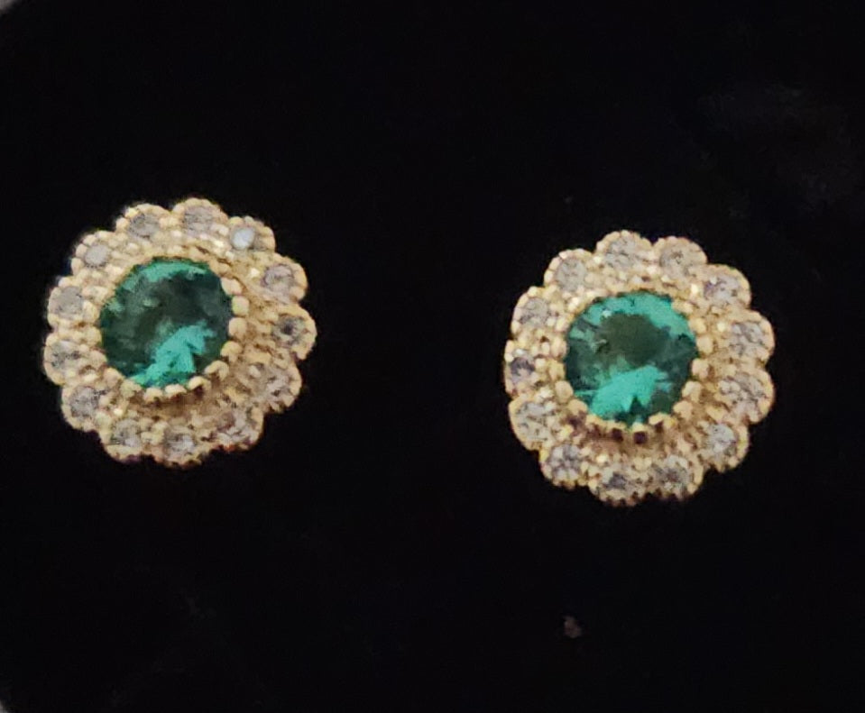 Green Gemstone Earrings