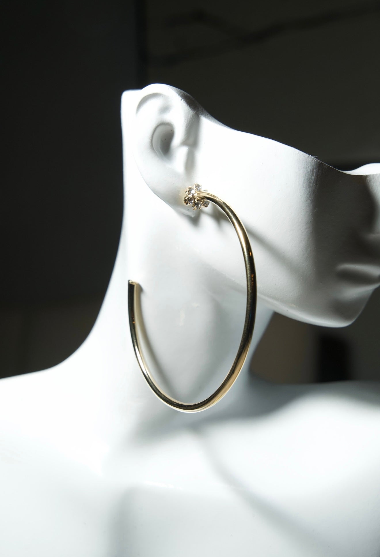 SD Gold Diamond Encrusted Hoops NEW ARRIVALS