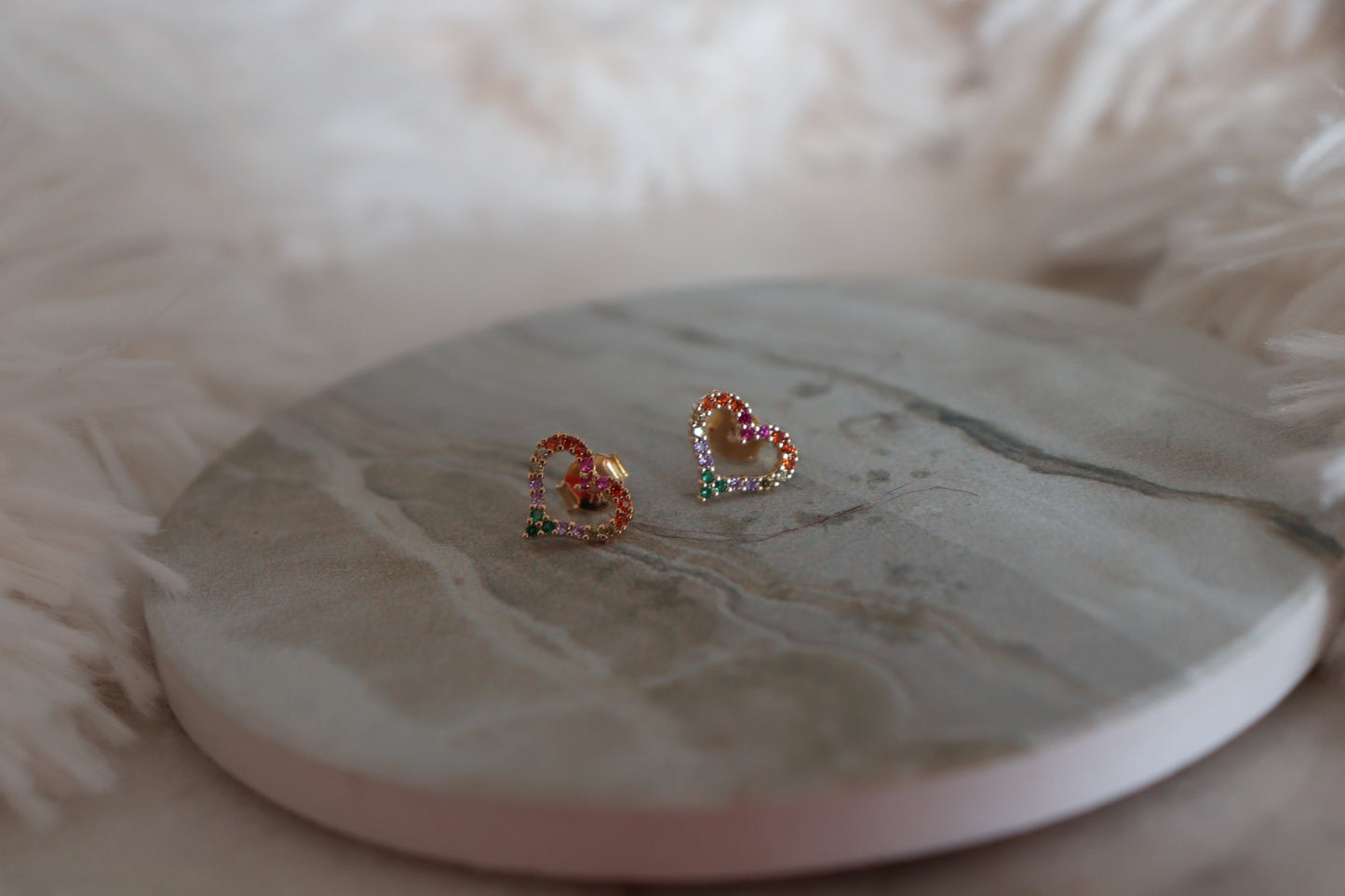 NEW ARRIVALS - Tri color Heart Shape Earrings