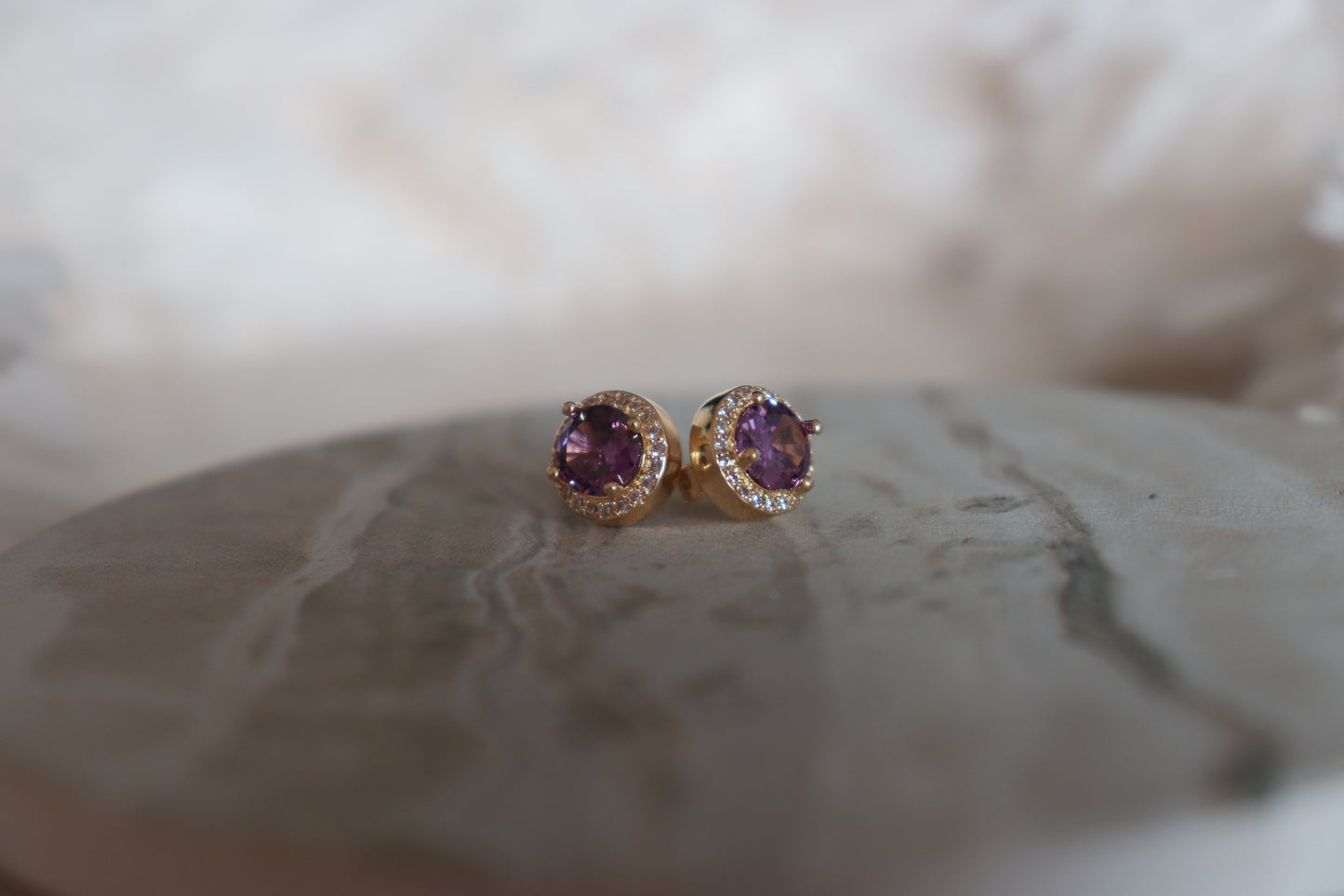 SD Purple Stone and Diamond Cluster - NEW ARRIVALS
