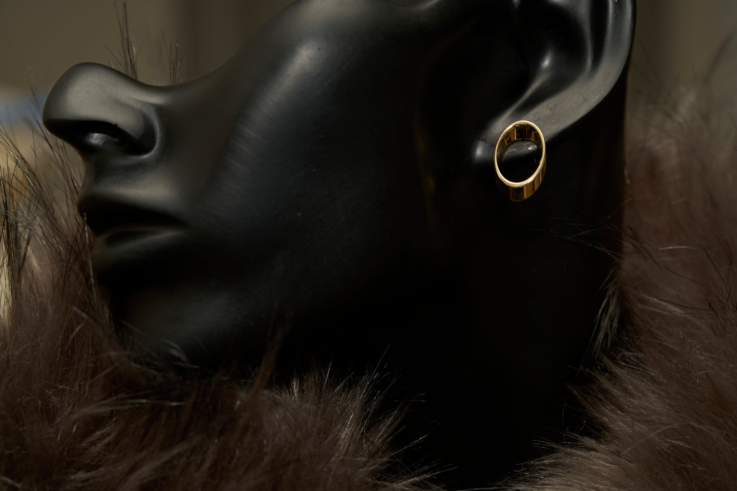 Oval Design Gold Layered Earrings