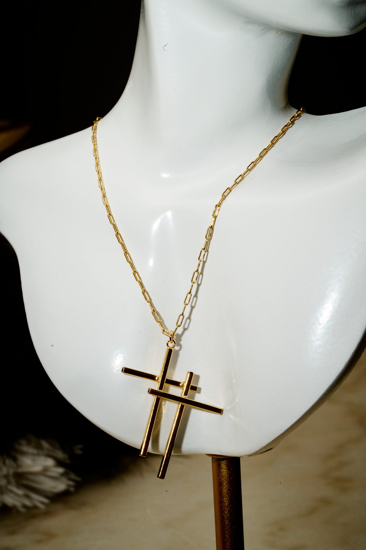 SD Double Cross Pendant With Necklace