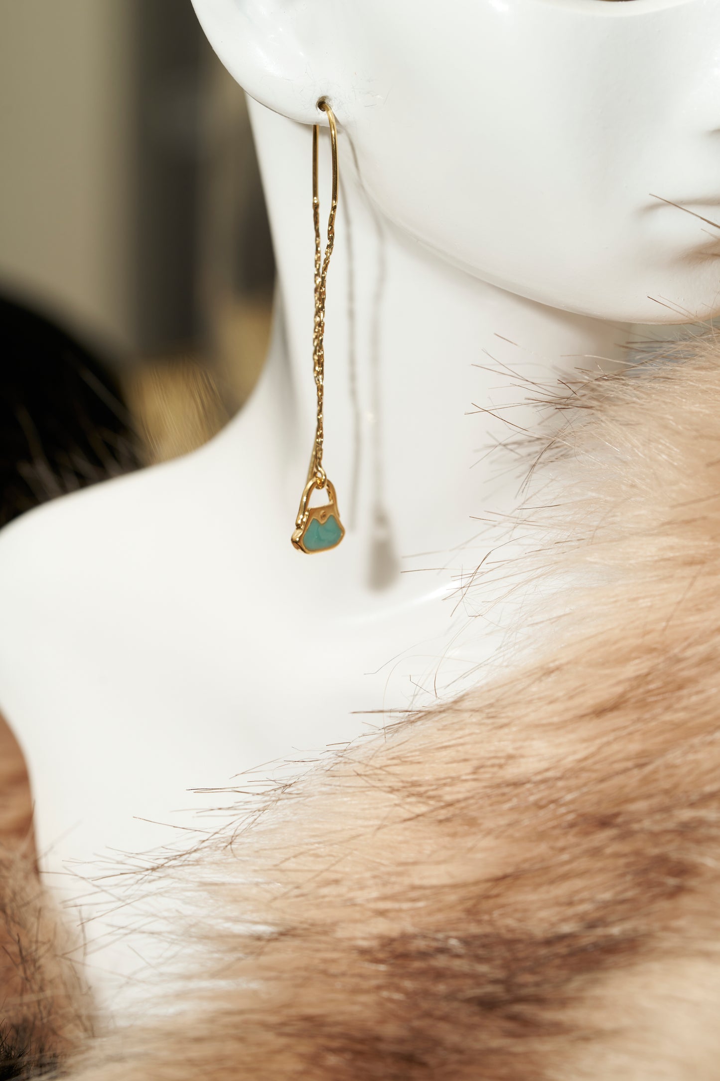 SD Teal Purse Drop Earring