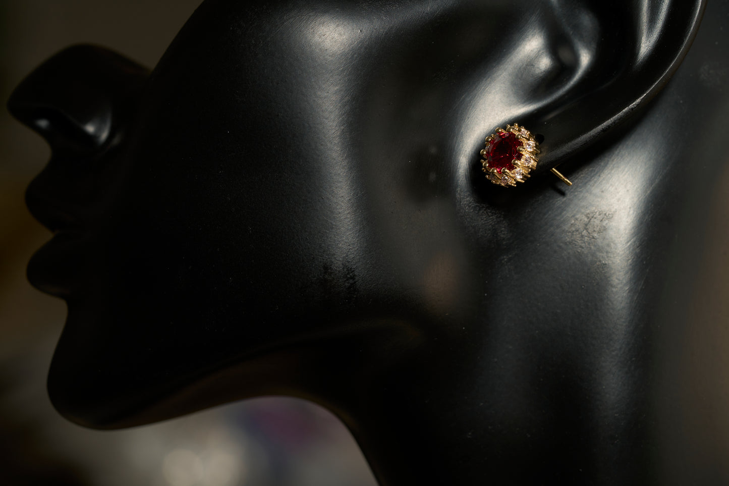 SD Red Diamond Cluster Earrings