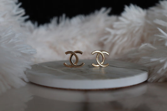 SD Double C Gold Earrings