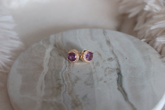 SD Purple Stone and Diamond Cluster - NEW ARRIVALS