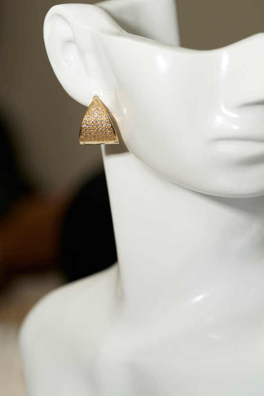 SD Half Diamond Cluster Cup Earrings