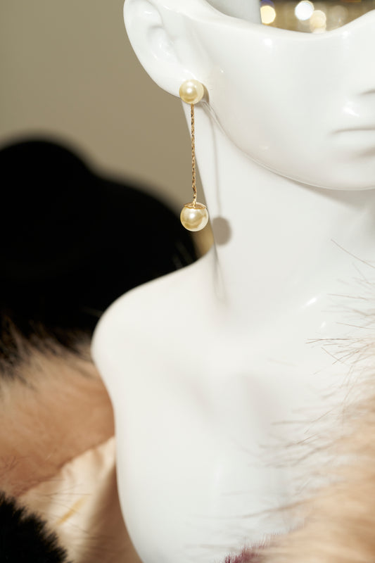 SD Double Pearl Drop Earrings