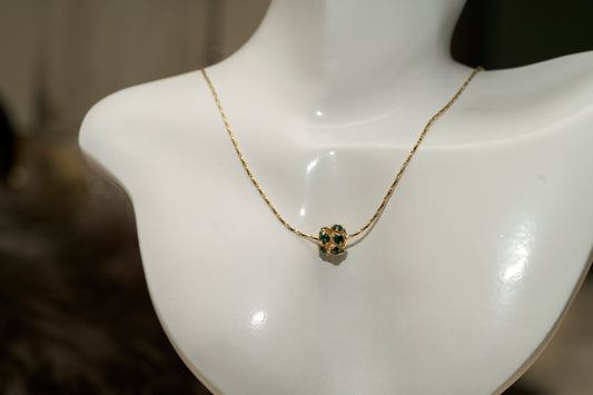 SD Green Gemstone Ball Necklace